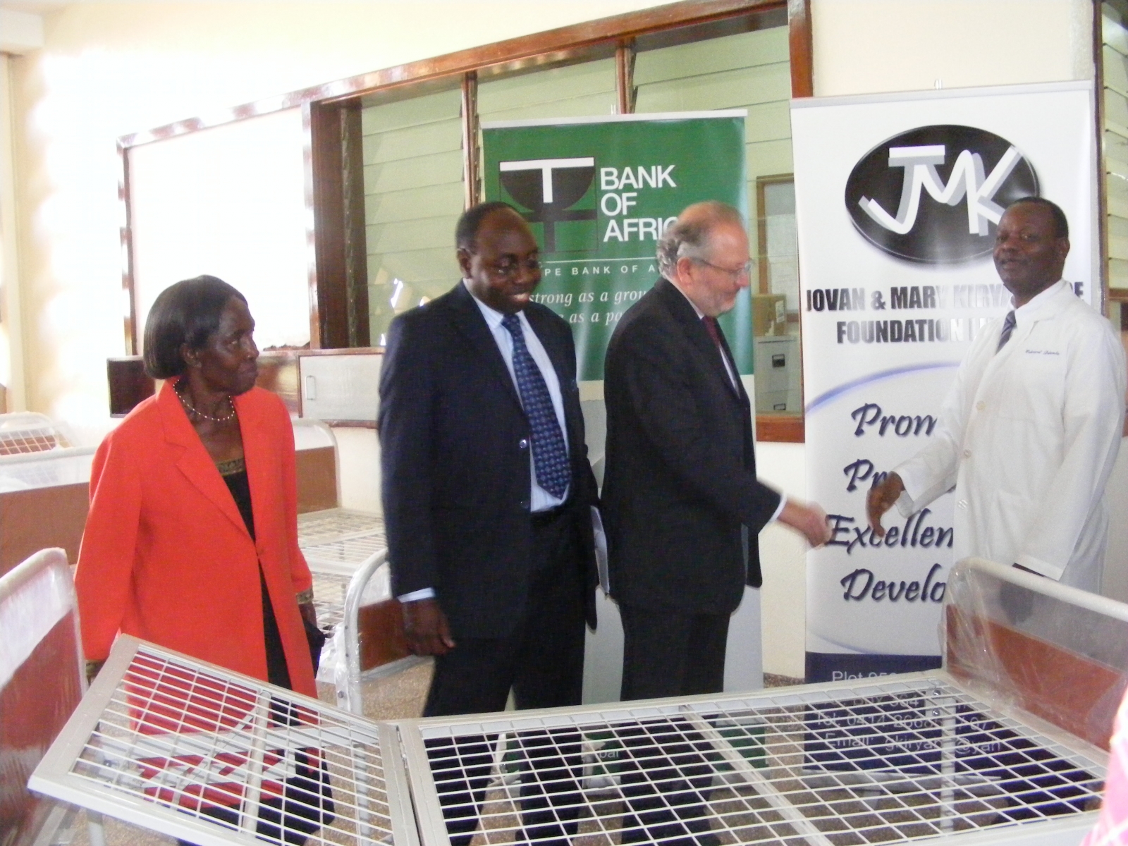 Handing over new beds to ward 3A Neuro at Mulago Hospital