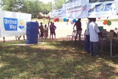 Working with United Way Uganda to distribute free mosquito net in the village of Nabuli eastern Uganda